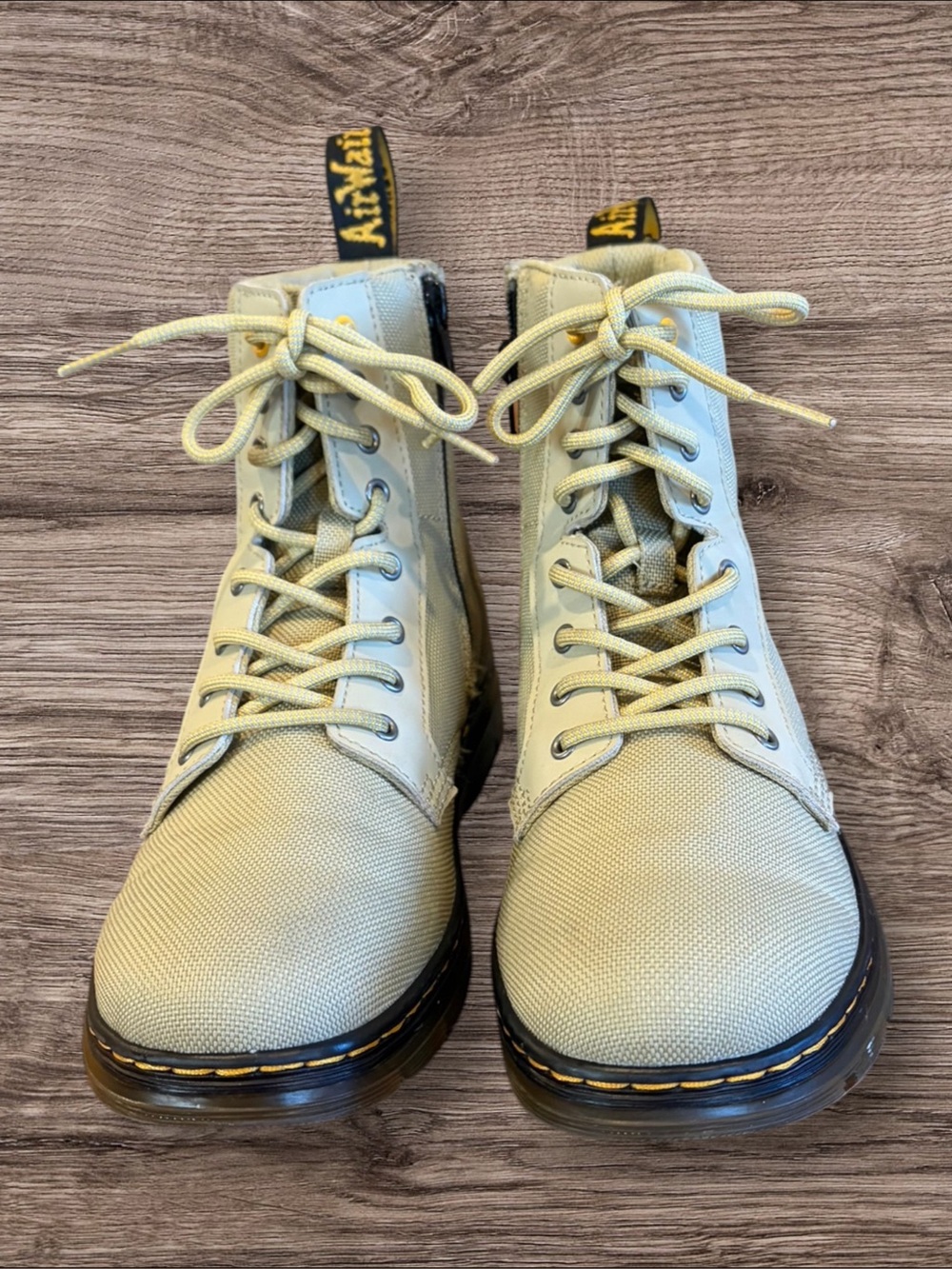 Title:
Dr. Martens Junior Combs Extra Tough Poly Boots - Pale Olive Size 4 US M